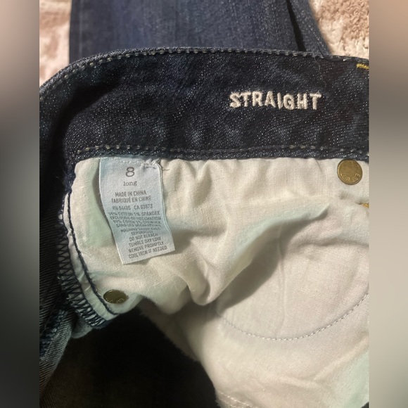 American Eagle Stretch Straight Leg Jeans Sz 8 Long Like New - Picture 5 of 5